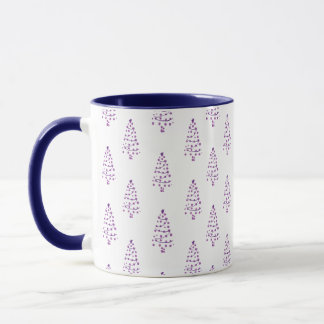 Simple White & purple Christmas Tree Pattern Mug