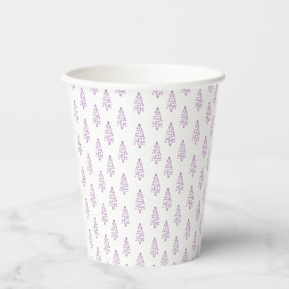 Simple White & purple Christmas Tree Pattern Paper Cups