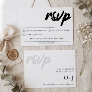 Simple White RSVP card With Meal Choice