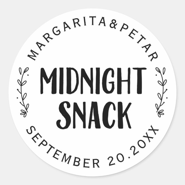 Simple White Rustic Midnight Snack Seal (Front)