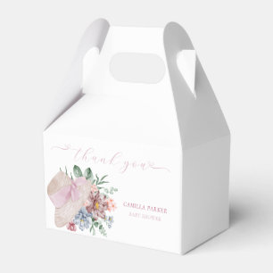 Simple White Spring Florals Baby Shower Thank You Favour Box