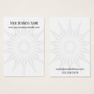 Simple White Starburst Earring Holder Display Card