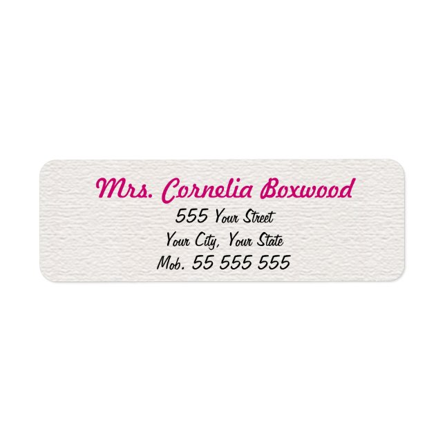 Simple White Structure Pink Name (Front)
