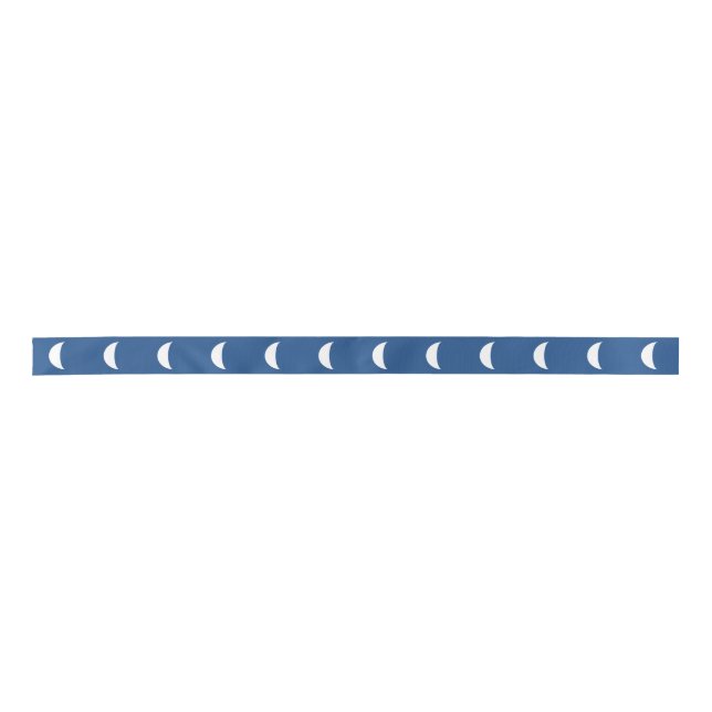 Simple White Tiled Crescent Moon Ribbon Satin Ribbon (Front)