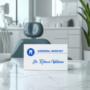 Simple White Tooth Dental Appointment Reminder Business Card