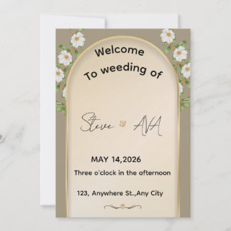 Simple White Wedding Invitation