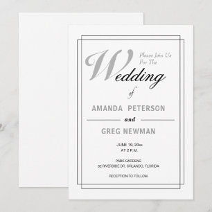 Simple White Wedding Invitations