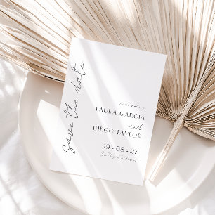 Simple White Wedding Save The Date
