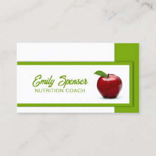 Simple White With A Red Apple Nutritionist Card