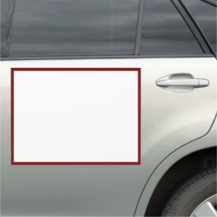 Simple White with Dark Red Border Car Magnet