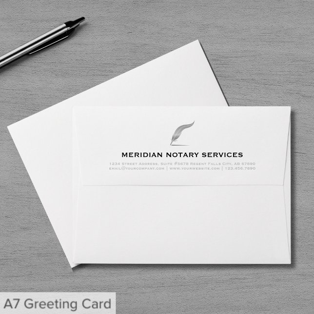 Simple White with Silver Quill Notary Envelope (Creator Uploaded)