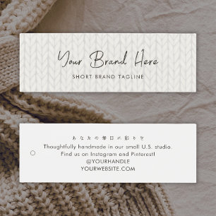 Simple White Yarn Knitting Branding Hang Tag Mini