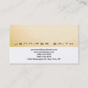 Simple White Yellow Plain Business Card