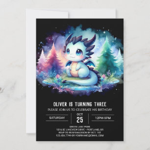 Simple Wild Dragon Birthday Invitation