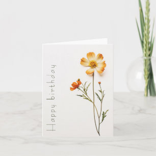Simple Wild Flower Birthday Card
