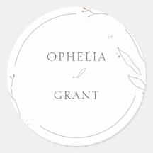 Simple Wild Grass Wedding Thank You Stickers