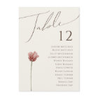 Simple Wildflower | Beige Table Number Chart