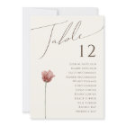 Simple Wildflower | Beige Table Number Chart