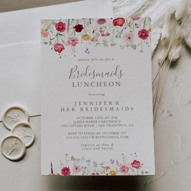 Simple Wildflower Bridesmaids Luncheon Shower Invitation (Creator Uploaded)