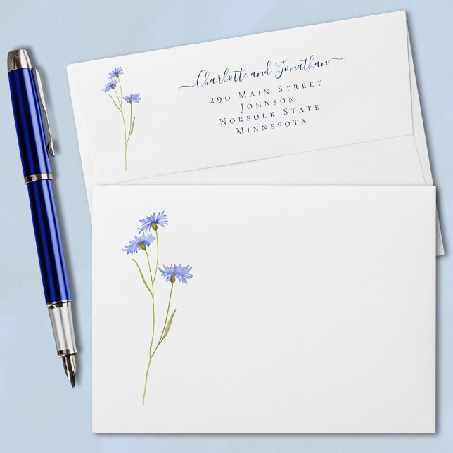 Simple Wildflower Elegant Return Address  Envelope (Simple wildflower return address envelope )