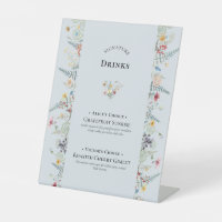 Simple Wildflower Fern Dusty Blue Signature Drinks