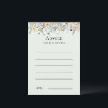 Simple Wildflower Fern Mint Green Advice Card<br><div class="desc">This simple wildflower fern mint green advice card design is an elegant arrangement of classic gold geometric frames embellished with delicate boho floral greenery bouquets and stems. Featuring a palette of timeless light green mint backgrounds with simple classic black typography and whimsical colourful wildflowers, creating a lovely and polished romantic...</div>