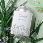 Simple Wildflower Floral Any Colour Groomsman Can Cooler<br><div class="desc">Wildflower wedding can cooler gift for anyone in your wedding party. Easy to personalise for your bridesmaids, groomsmen etc and you can also add the name of the bride and groom and their wedding date on the opposite side. Simple and elegant boho floral design with line drawn wildflowers. You are...</div>