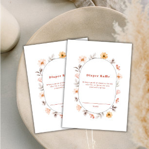 Simple Wildflower Frame Diaper Raffle Baby Shower  Enclosure Card