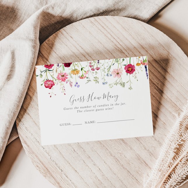 Simple Wildflower Guess How Many Game Card (Creator Uploaded)