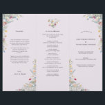 Simple Wildflower Lavender Wedding Program Flyer<br><div class="desc">This Simple Wildflower Lavender Wedding Program Flyer design is an elegant arrangement of classic gold geometric frames embellished with delicate boho floral greenery bouquets and stems. Featuring a palette of timeless dusty purple lavender backgrounds with simple classic black typography and whimsical colourful wildflowers, creating a lovely and polished romantic feel....</div>