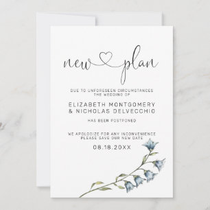 Simple Wildflower Postponed Wedding Announcement