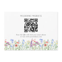 Simple Wildflower QR Code Wedding 