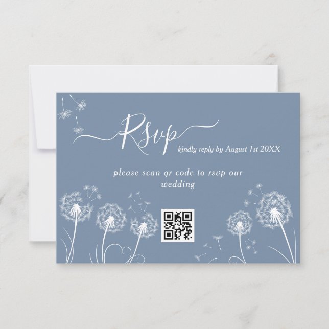 Simple Wildflower Rustic Wedding RSVP Card (Front)