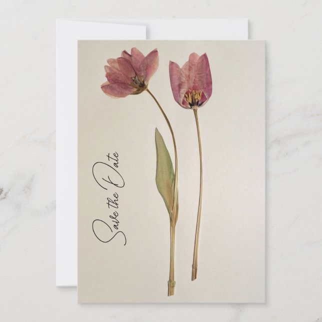 Simple Wildflower Save the Date Invitation (Front)