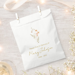 Simple Wildflower Seed packet Funeral Favour Bags