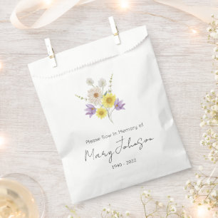 Simple Wildflower Seed packet Funeral Favour Bags