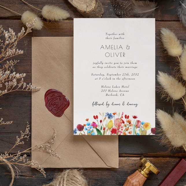Simple Wildflower Wedding Invitation (Creator Uploaded)