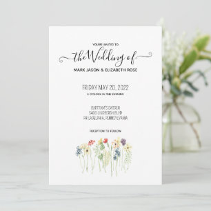 Simple Wildflower Wedding Invitation