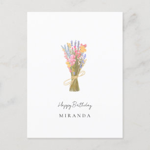 Simple Wildflowers Birthday  Postcard