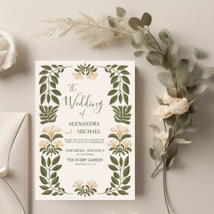 Simple Wildflowers Botanical Garden Wedding Invitation