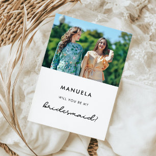 Simple Will you be my bridesmaid photo card