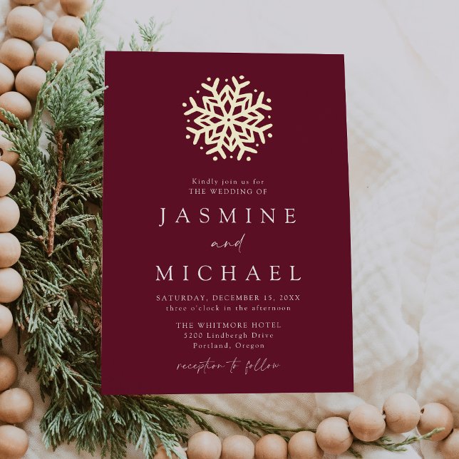 Simple Wine and Gold Snowflake Wedding (Creator Uploaded)