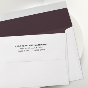 Simple Wine Return Address Lined Envelope