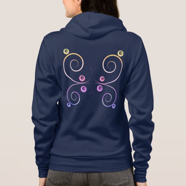 simple wings butterfly hoodie (Back)