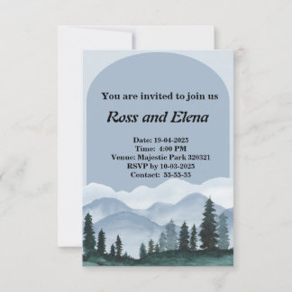 Simple winter forest theme invitation