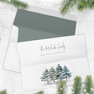 Simple Winter Green Return Address Envelope