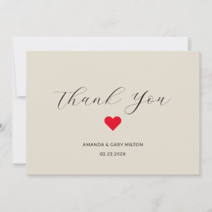 Simple  Winter Heart Wedding Thank You Invitation