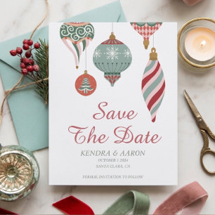 Simple Winter Holiday Wedding Save The Date Invitation