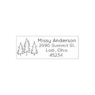 Simple Winter Pines Self-inking Stamp