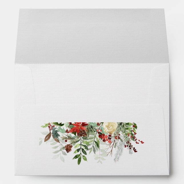 Simple Winter with Cardinal Wedding Envelope (Back (Bottom))